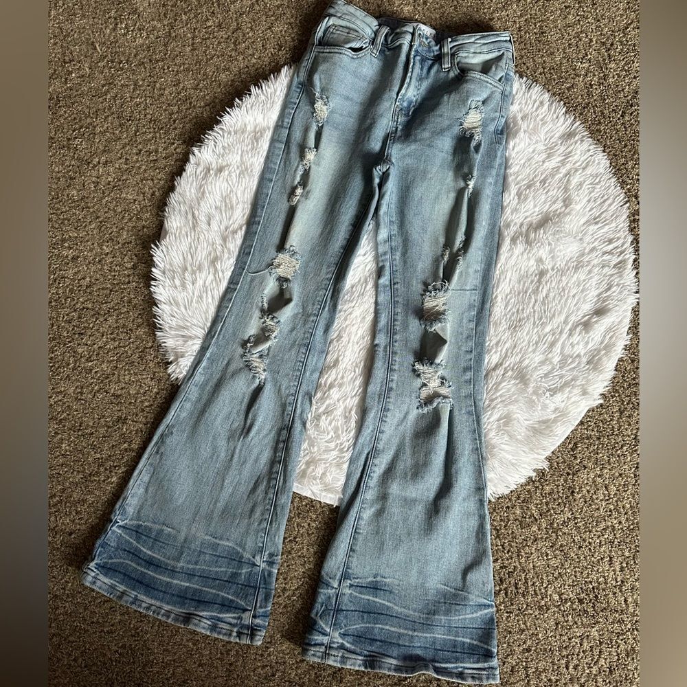 BLAKELEY Jeans Wide Flare Distressed Womens Size‎ 5